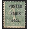Préoblitérés n°28, Semeuse 15c vert-olive, POSTES PARIS 1921, neuf (*) - B/TB