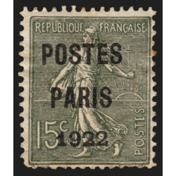 Préoblitérés n°31, Semeuse lignée 15c vert-olive, POSTES PARIS 1922, neuf *