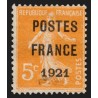 Préoblitérés n°33, Semeuse 5c orange, POSTES FRANCE 1921, neuf (*) signé CALVES