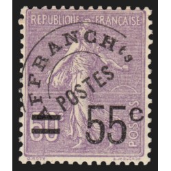 Préoblitérés n°47, Semeuse lignée 55c sur 60c violet, neuf * - TB