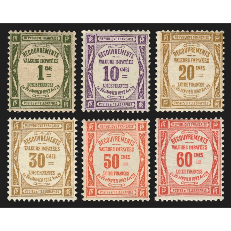 Timbres-Taxe n°43/48, série complète, neufs * quasi ** - TB Timbres-Taxe n°43/48, série complète, neufs * quasi ** - TB