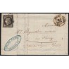 n°3, Cérès 20c noir, oblitéré CHALON-SUR-SAONE 1849 pour Le Bourg d'Oisans - TB