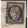 n°3, Cérès 20c noir, obl CHALONNES 1849 lettre pour Paris càd LIGNE-DE-TOURS