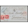 n°17B (x2), oblitérés GC 5080 ALEXANDRIE lettre pour Livourne Italie - TB