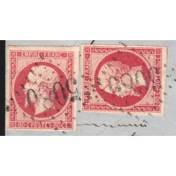 n°17B (x2), oblitérés GC 5080 ALEXANDRIE lettre pour Livourne Italie - TB