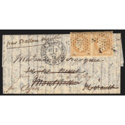 Ballon monté "Le non-dénommé n°2" Paris 2/OCT./1870 pour Saint-Céry, Certificat