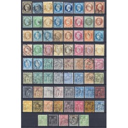 France 1849/1890, Collection de 69 timbres Cérès, Napoléon, Sage, COTE +1300€