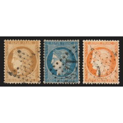 n°36/38, Cérès Siège de Paris 1870, série complète, oblitérés - TB D'ASPECT