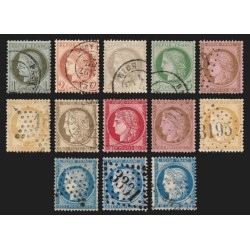 n°50/60C, Cérès IIIème République 1871, série complète - TB D'ASPECT