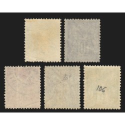 n°102/106, Sage 1898, série complète, oblitérés - TB D'ASPECT
