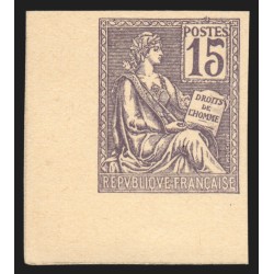 n°117, Mouchon, essai de couleur non-dentelé, 15c violet, neuf (*) - SUPERBE