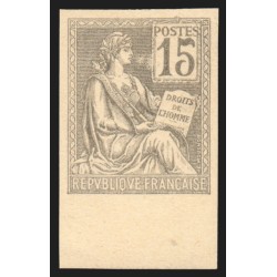 n°117, Mouchon, essai de couleur non-dentelé, 15c gris, neuf (*) - SUPERBE