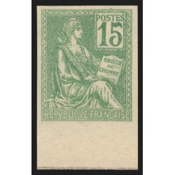 n°117, Mouchon, essai de couleur non-dentelé, 15c vert-jaune, neuf (*) SUPERBE