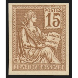 n°117, Mouchon, essai de couleur non-dentelé, 15c brun, neuf (*) - TB