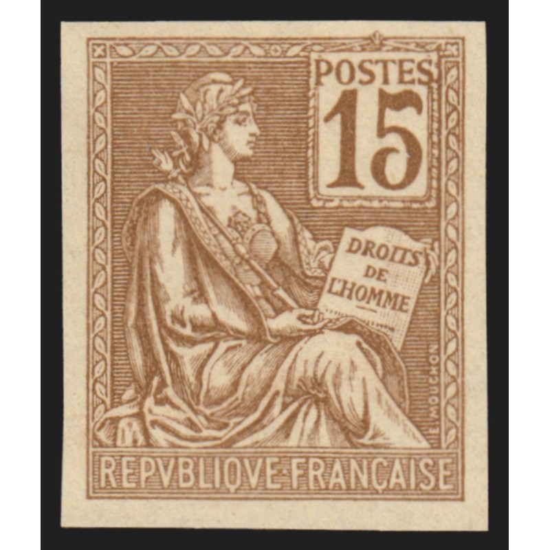n°117, Mouchon, essai de couleur non-dentelé, 15c brun, neuf (*) - TB n°117, Mouchon, essai de couleur non-dentelé, 15c brun, neuf (*) - TB