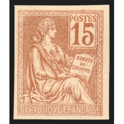 n°117, Mouchon, essai de couleur non-dentelé, 15c bistre-orange, neuf (*) - TB