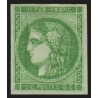 n°42B, Cérès Bordeaux, 5c vert-jaune, neuf * avec charnière forte - TB D'ASPECT