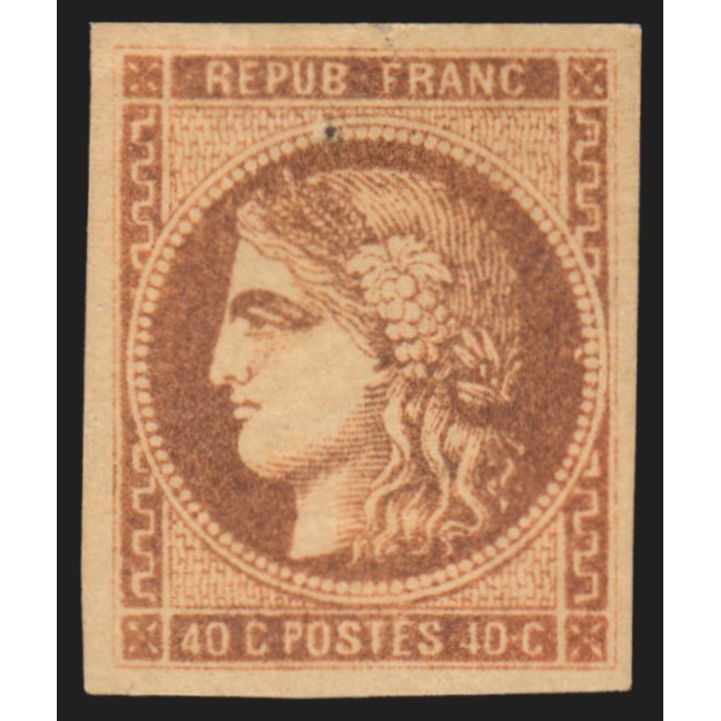 n°48, Cérès Bordeaux, 40c orange, couleur oxydée, neuf * quasi ** signé CALVES n°48, Cérès Bordeaux, 40c orange, couleur oxydée, neuf * quasi ** signé CALVES