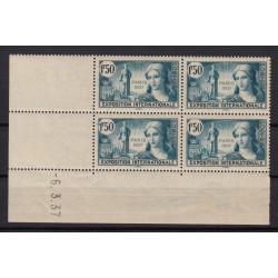 France 1922/1937, Lot de 12 blocs de 4 dont coins datés, neufs ** COTE 275€ TB