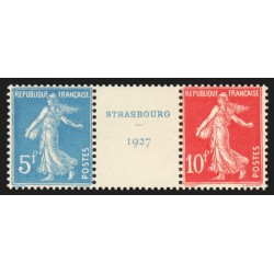 n°242A, paire avec intervalle, Strasbourg 1927, neufs ** sans charnière - TB