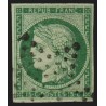 n°2b, Cérès 15c vert-foncé, oblitéré étoile de Paris, signé SCHELLER - TB
