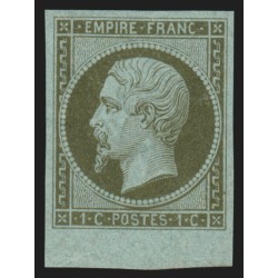 n°11, bord de feuille, 1c olive, neuf ** sans charnière - SUPERBE