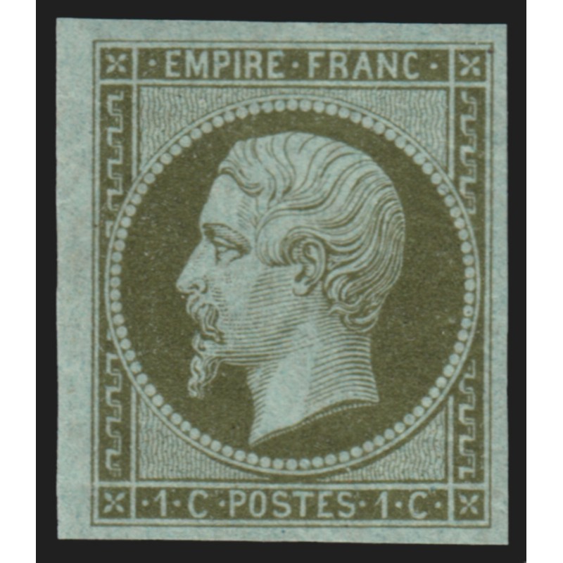 n°11, Napoléon non-dentelé, 1c olive, neuf * infime trace de ch. - SUPERBE n°11, Napoléon non-dentelé, 1c olive, neuf * infime trace de ch. - SUPERBE