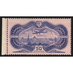 Poste Aérienne n°15b, variété "burelage renversé", neuf ** - CERTIFICAT ROUMET