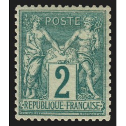 n°74, Sage 2c vert, Type II (N sous U), neuf ** sans charnière - TB