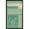 n°75, variété "dentelé sur 3 côtés", Sage 5c vert, Type II, neuf ** - TB