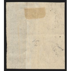 n°3, bloc de quatre bord de feuille, Cérès 1849, 20c noir sur jaune, essai - TB