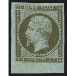 n°11, bord de feuille, Napoléon non-dentelé 1c olive, neuf ** - SUPERBE