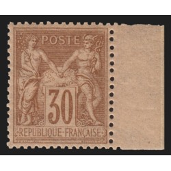 n°80, bord de feuille, Sage 30c brun-jaune, Type II, neuf ** signé ROUMET - TTB