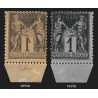 n°83, variété "impression recto-verso", Sage 1c noir sur azuré, neuf ** - TB