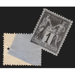 n°83, variété "piquage oblique par pliage", Sage 1c noir, neuf * , signé BEHR