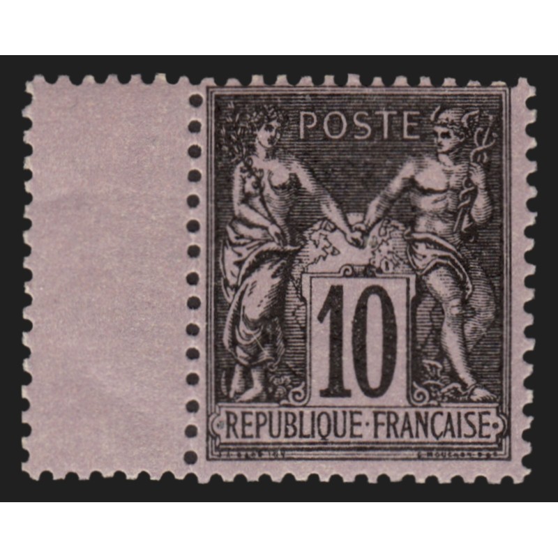 n°89, Sage 10c noir sur lilas, Type II (N sous U), neuf ** sans charnière - TB n°89, Sage 10c noir sur lilas, Type II (N sous U), neuf ** sans charnière - TB