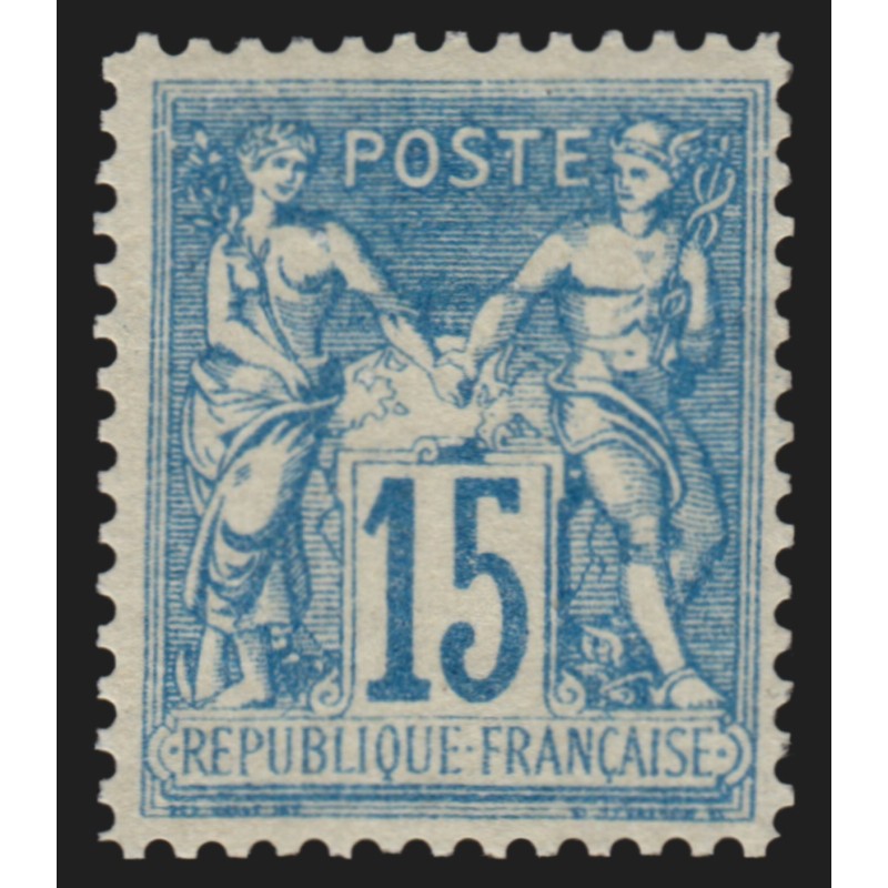 n°90f, faux de Chalon, Sage, 15c bleu, neuf ** sans charnière - TB