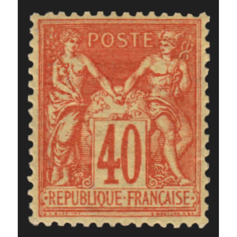 n°94a, Sage 40c vermillon, Type II, neuf * quasi ** - TTB n°94a, Sage 40c vermillon, Type II, neuf * quasi ** - TTB