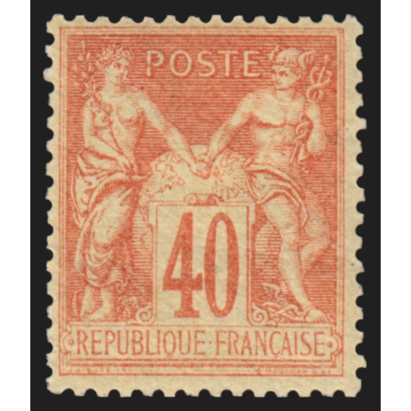 n°94, Sage 40c orange-pâle, Type II, neuf ** sans charnière, signé JF.BRUN - TB n°94, Sage 40c orange-pâle, Type II, neuf ** sans charnière, signé JF.BRUN - TB