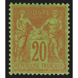 n°96, Sage 20c brique sur vert, neuf ** sans charnière - SUPERBE