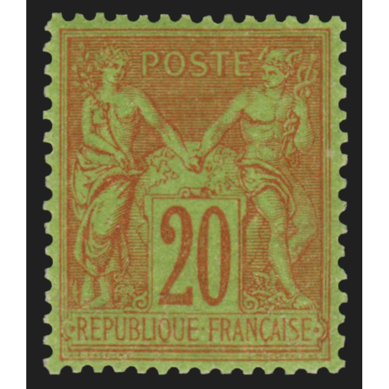 n°96, Sage 20c brique sur vert, neuf ** sans charnière - SUPERBE