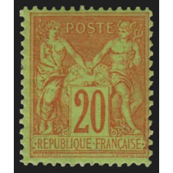 n°96, Sage 20c brique sur vert, neuf * minuscule charnière - TB