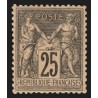 n°97, Sage 25c noir sur rose, neuf * avec légère trace de charnière