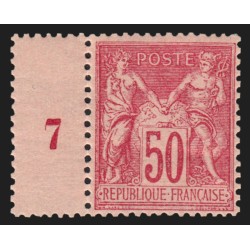 n°98, millésime 7, Sage 50c rose, neuf ** sans charnière, signé CALVES - TB