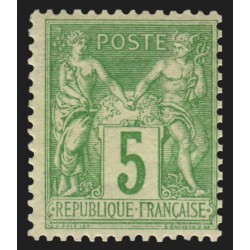n°106, Sage 5c vert-jaune (N sous U), neuf ** sans charnière - TB