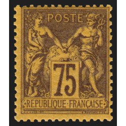 n°99, Sage 75c violet sur orange, neuf ** sans charnière - TB