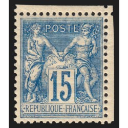 n°101, Sage 15c bleu, papier quadrillé, neuf ** sans charnière - SUPERBE