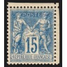 n°101, Sage 15c bleu, papier quadrillé, neuf ** sans charnière - SUPERBE