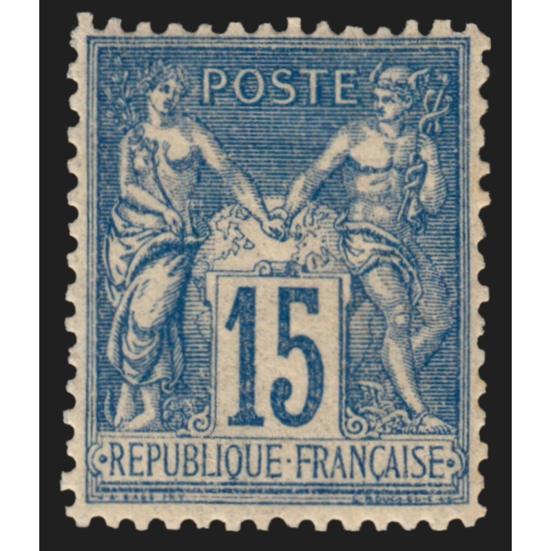 n°101, Sage 15c bleu, papier quadrillé, neuf ** sans charnière - TB