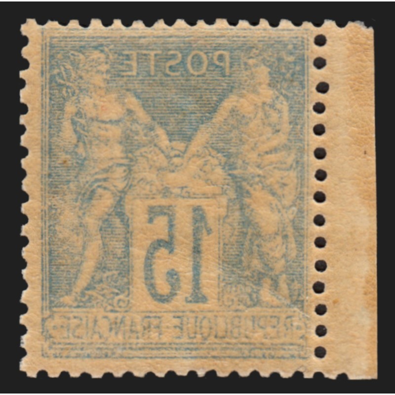 n°101, variété "impression recto-verso", bord de feuille, neuf ** - TB